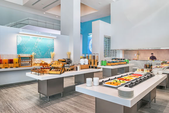 Hotel dining space showcasing layout, service flow, and interior design for guest dining experience.